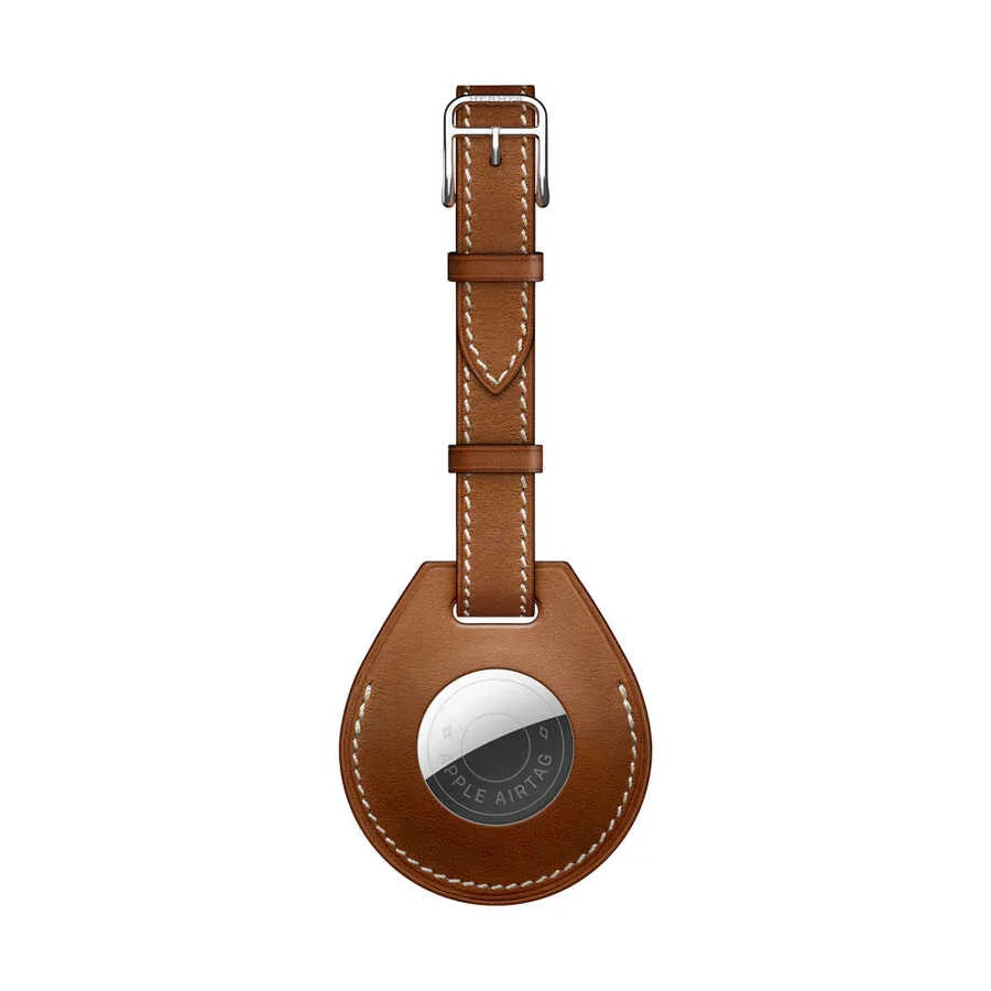 Wiwu Calfskin Leather Bag Charm Case For Apple Airtag -Orange - Tashqila Wiwu Calfskin Leather Bag Charm Case For Apple Airtag -Orange - Tashqila
